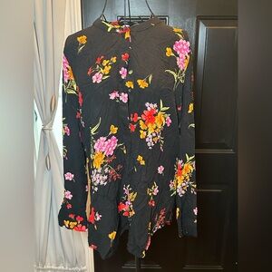 Floral Black Women's Top